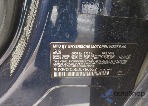 2013 BMW X6 xDrive35I from USA, damaged, VIN 5UXFG2C50DL786622